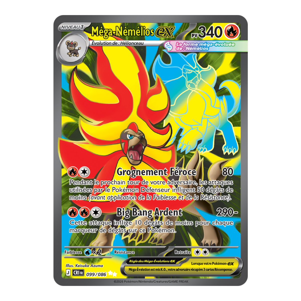 Méga-Némélios-ex - Ultra Rare 99/86 - ME04 - Pokémon - Méga-Évolution Chaos Ascendant