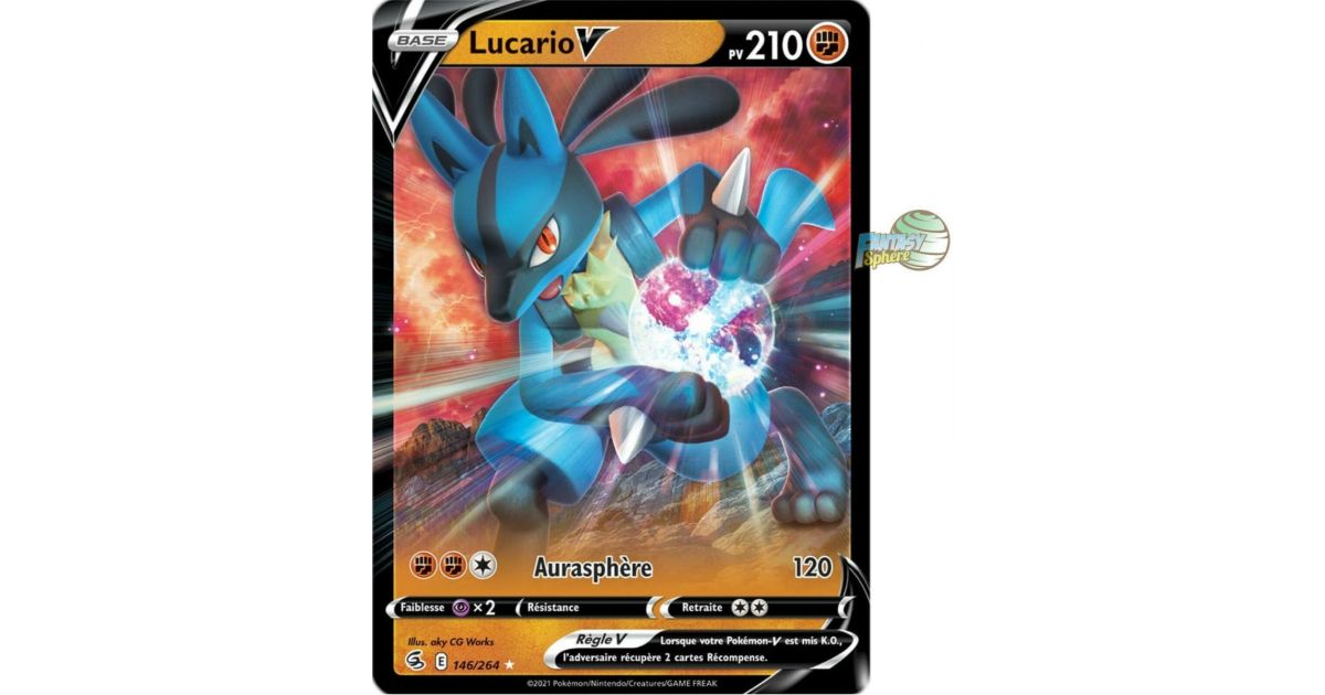 Pokémon - Lucario V - Ultra Rare 146/264 - EB08 Epee et Bouclier Poing de  Fusion - Fantasy Sphere