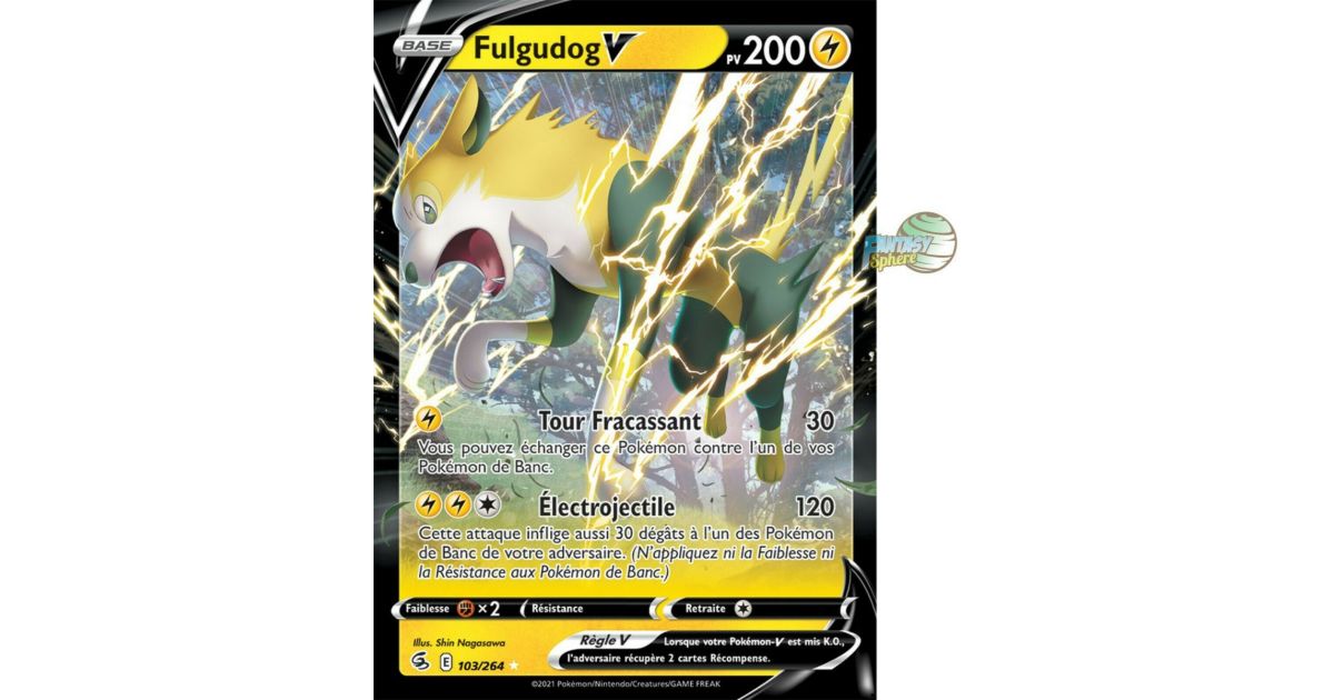 Fulgudog VMAX 267/264 Arc-en-ciel – Coffret 10 Cartes Pokémon Françaises – Épée Et Bouclier 8 Poing De Fusion