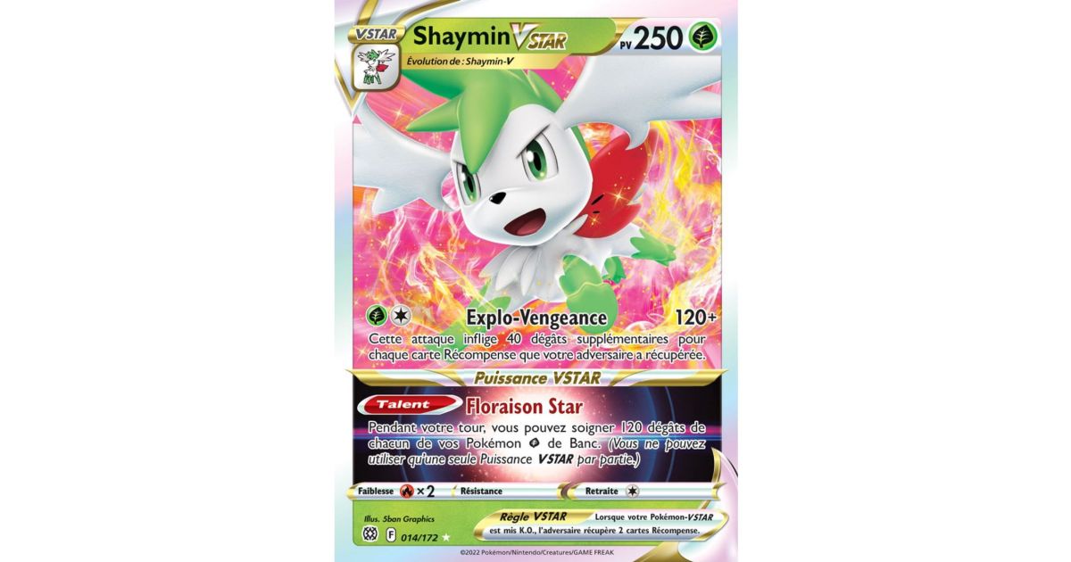 Shaymin V STAR - Ultra Rare 014/172 - EB09 Epee et Bouclier Stars ...