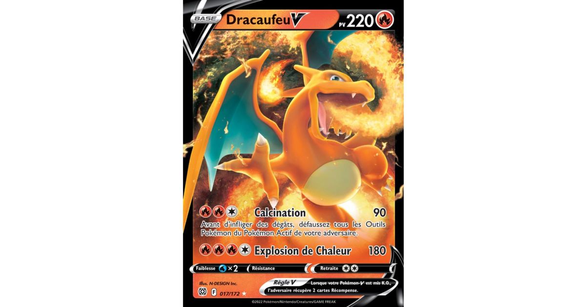 Dracaufeu V - Ultra Rare 017/172 - EB09 Epee et Bouclier Stars ...