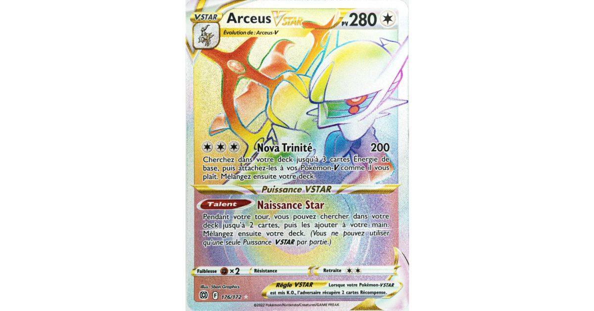 Arceus V STAR - Full Art Secrète Rare 176/172 - EB09 Epee et Bouclier ...