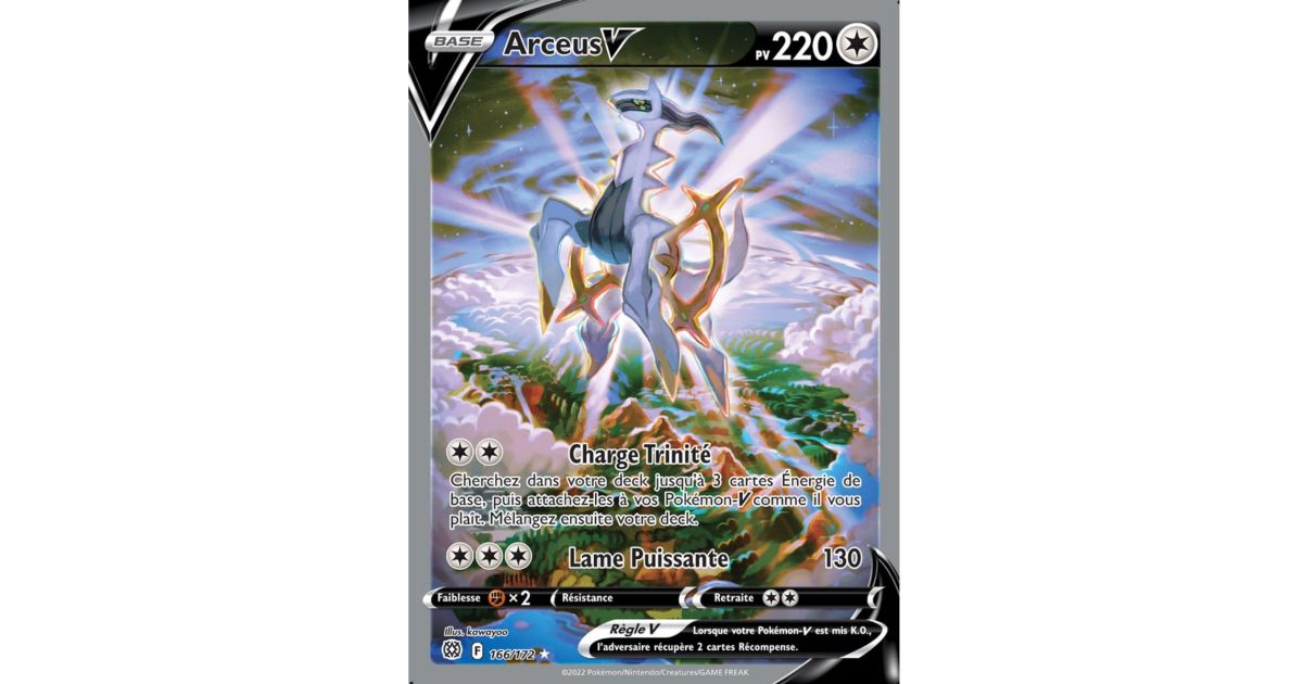 Arceus V - Full Art Ultra Rare 166/172 - EB09 Epee et Bouclier Stars ...