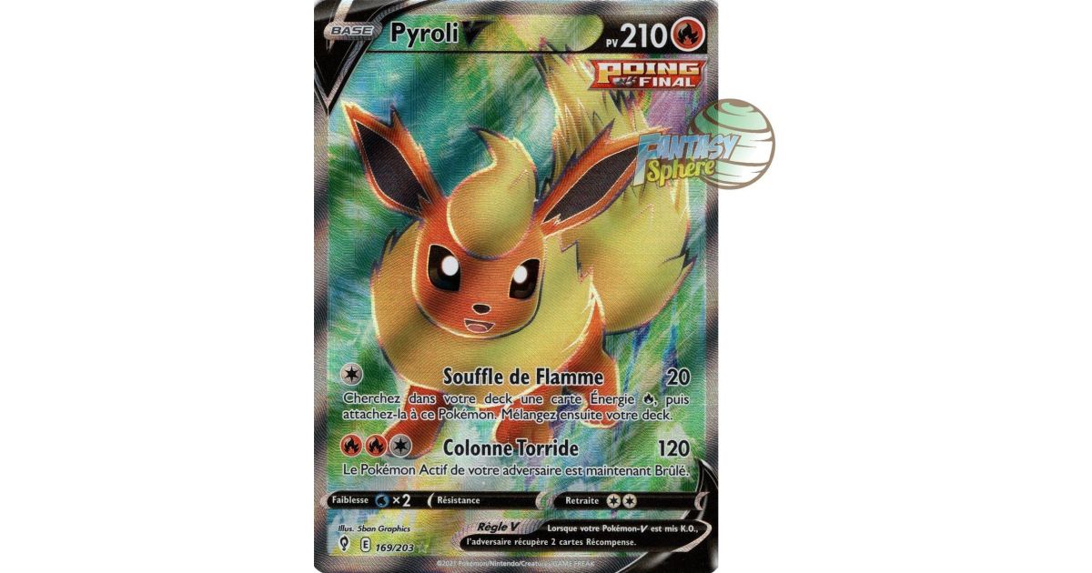 Coffret Ultraboost Pyroli VMAX 018/203 – 10 Cartes Pokémon Françaises, Épée Et Bouclier 7, Évolution Céleste