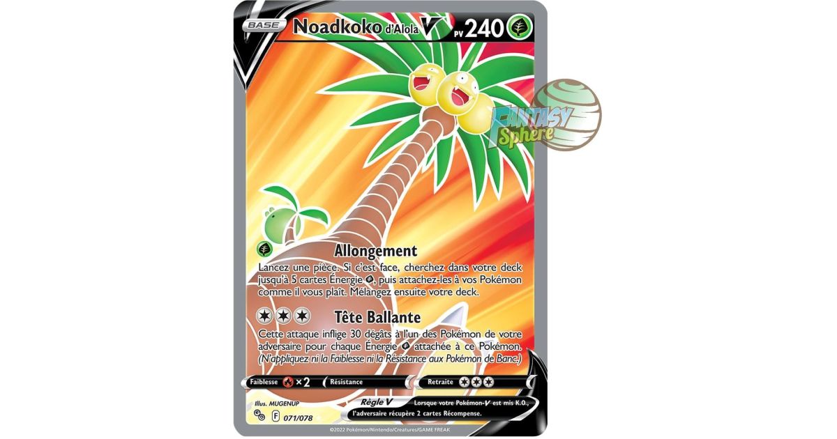 Coffret Ultraboost Pokémon Noadkoko D'Alola SWSH225 - Série Épée Et Bouclier 10.5 - 10 Cartes Françaises - Sans Doublon
