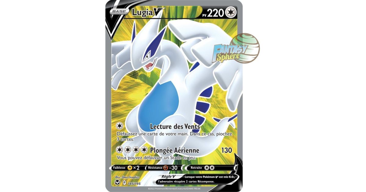 Carte Pokémon Shiny Lugia - Jeu Épée/Bouclier Pour Nintendo Switch - Neuve Scellée