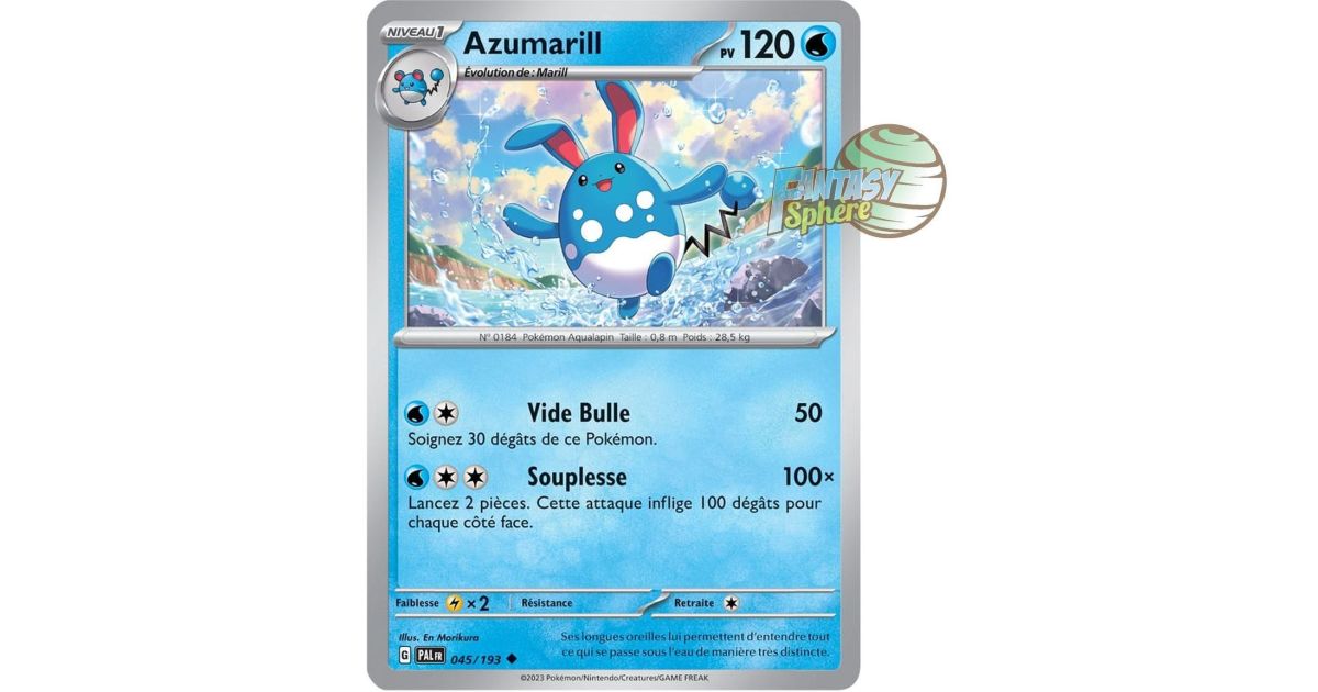 Azumaril Evolution Line Azumarill - Reverse 45/193 - Ecarlate et Violet Evolution à Paldea ...