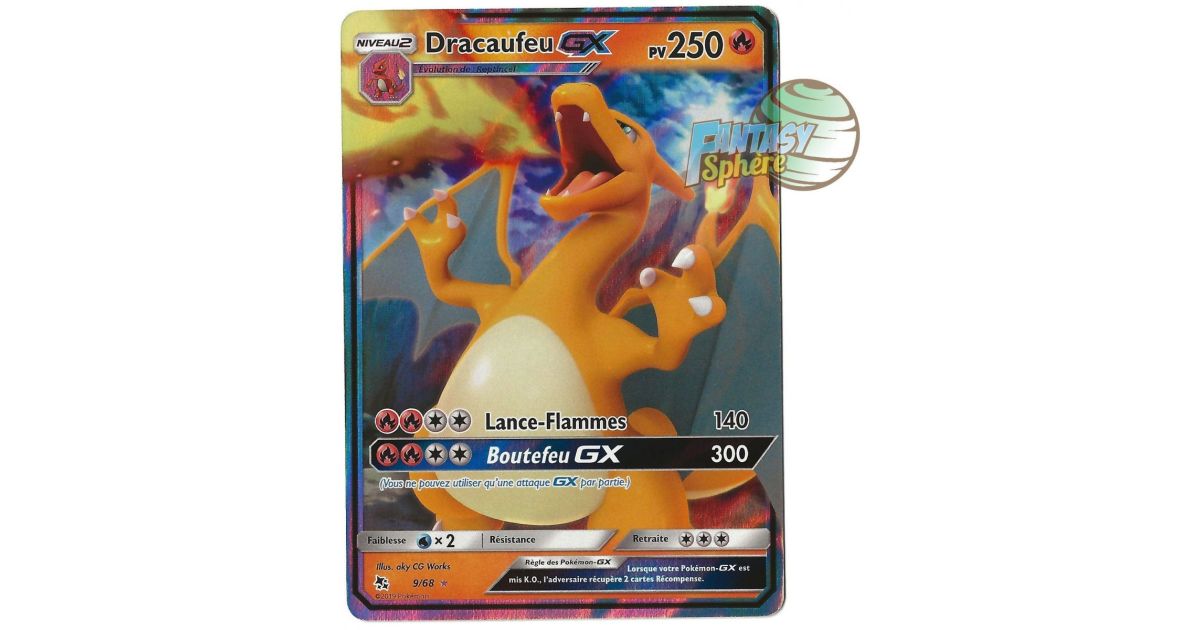 Dracaufeu GX - carte Pokémon 9/68 Destinées occultes