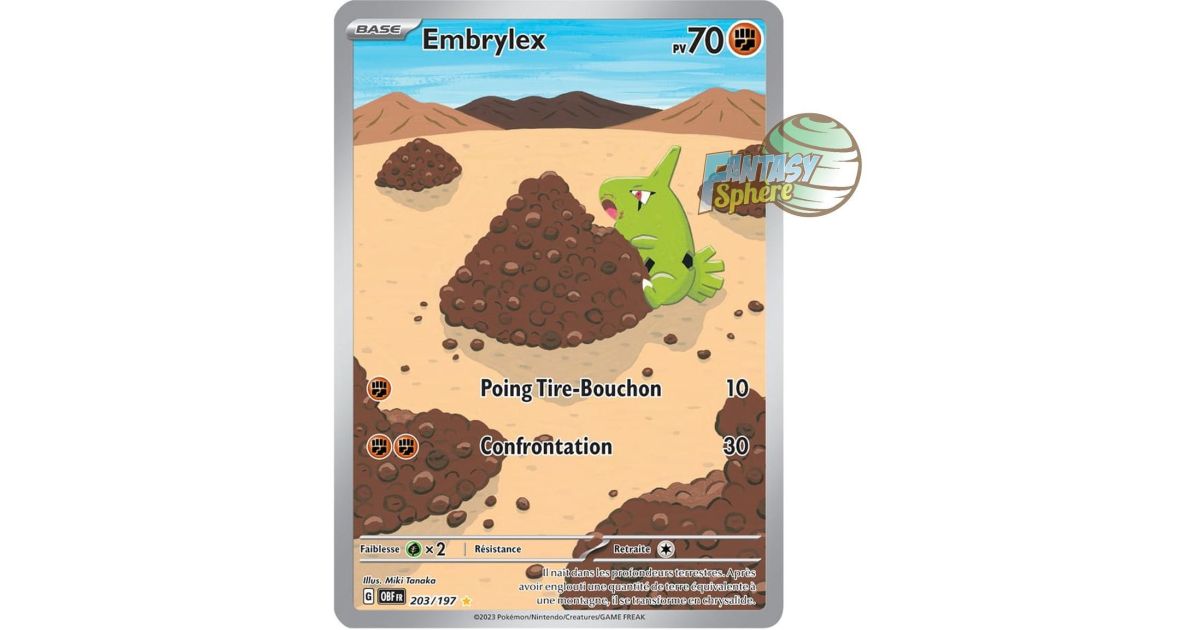 Embrylex 203/197 Flammes Obsidiennes carte Pokemon Embrylex 203/197 Flammes Obsidiennes carte Pokemon