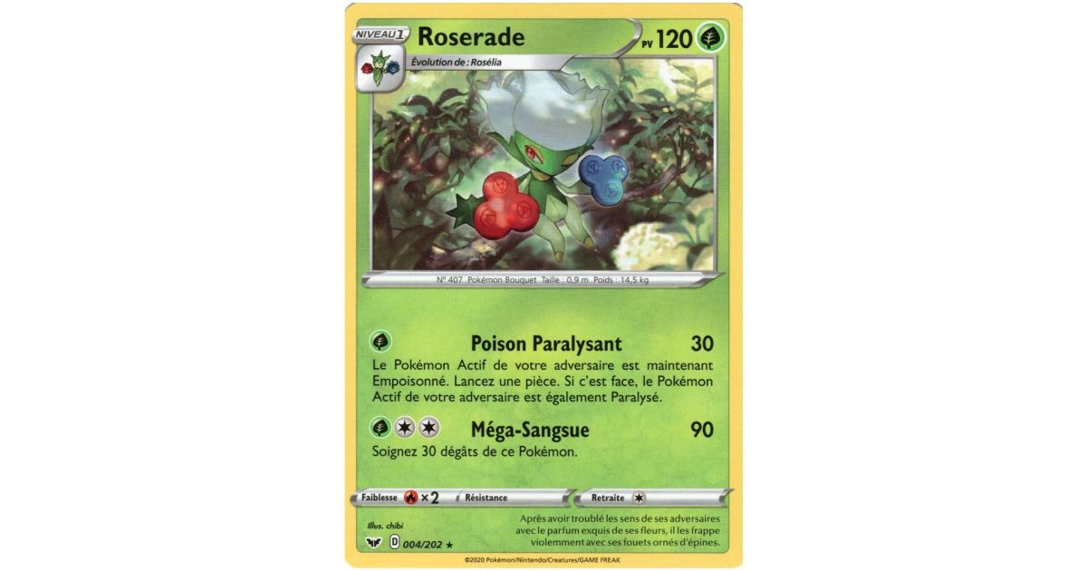 Roserade Rarity Roserade - Rare 4/202 - Epee et Bouclier 1 - Fantasy Sphere