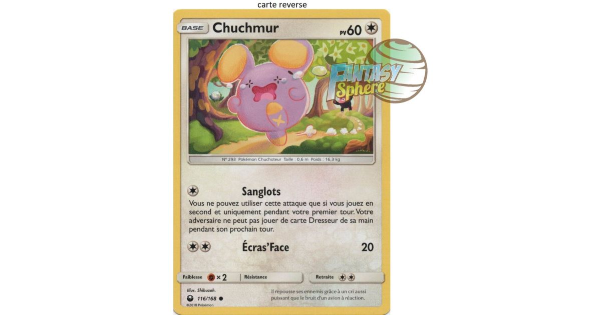 Carte Pokémon Tempête Céleste SM7 072/096 : Chuchmur main image 0