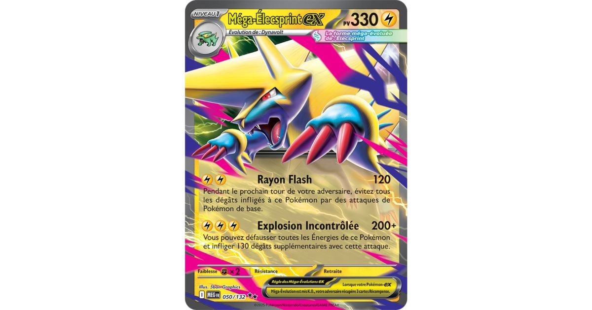 Méga-Élecsprint Ex 050/132 - Coffret 10 Cartes Pokémon Myboost X Méga-Évolution 1