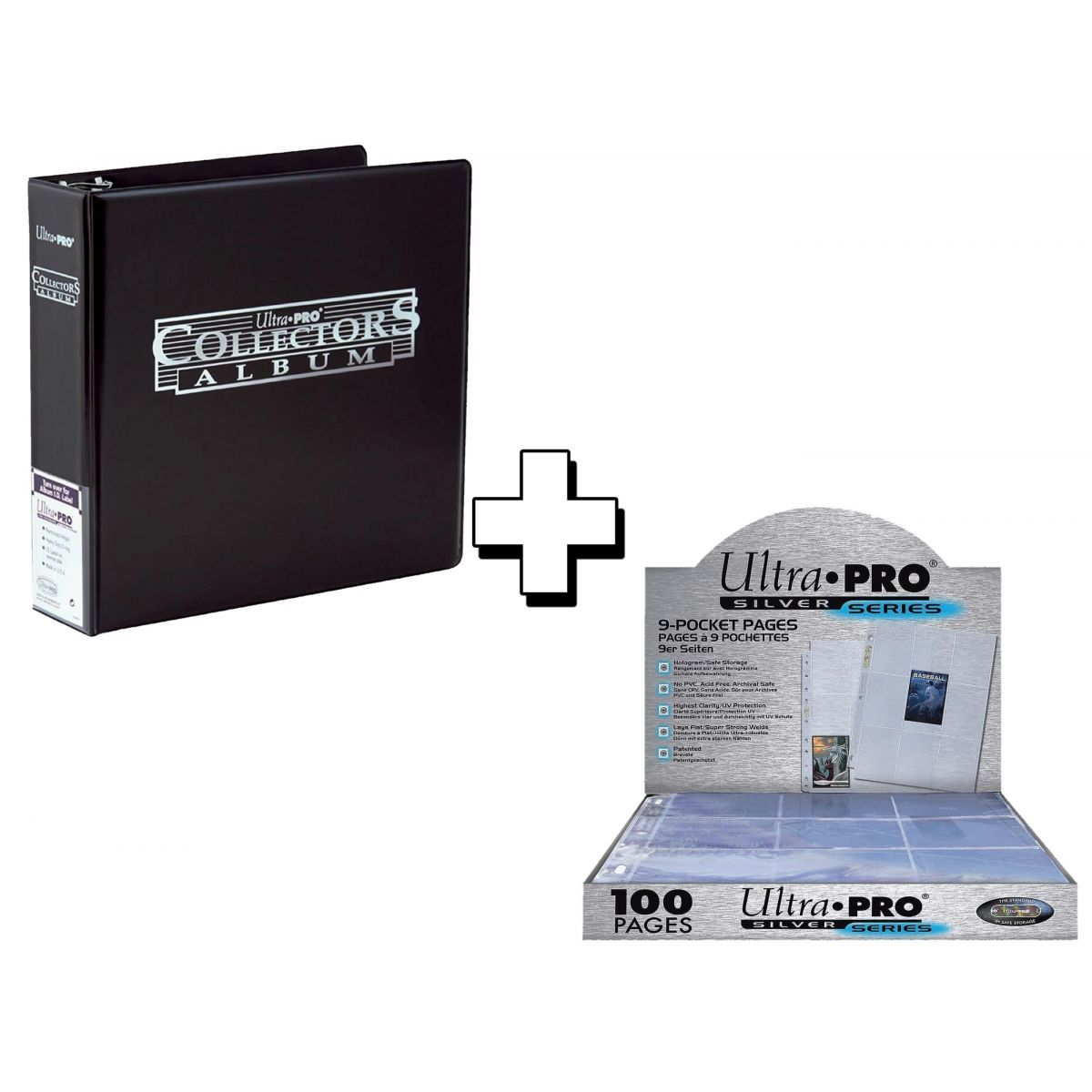 Item Pack - Classeur à Anneaux Collectors Album Noir + 100 Pages Silver - Ultra Pro