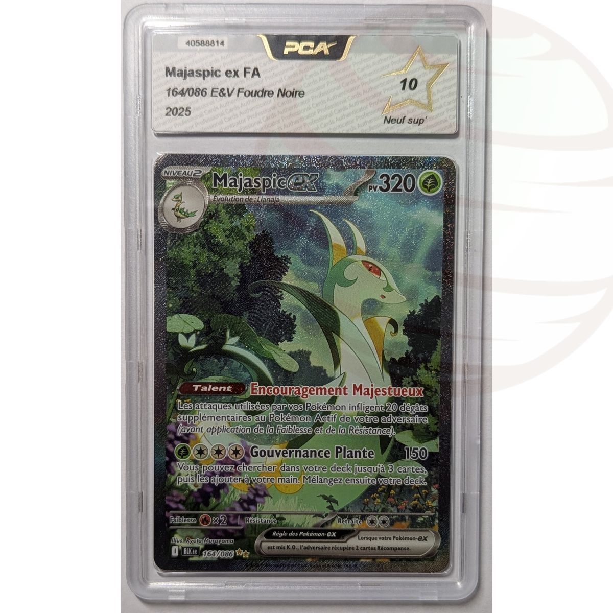 [PCA 10 - Neuf Sup'] - Carte Gradée - Majaspic ex FA 164/086 - E&V Foudre Noire - 2025 - Pokémon - Français