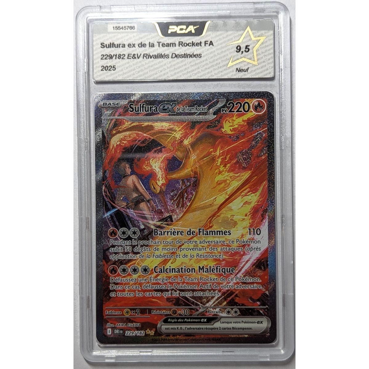 Item [PCA 9,5 - Neuf] - Carte Gradée - Sulfura ex de la Team Rocket FA 229/182 - E&V Rivalités Destinées - 2025 - Pokémon - Français