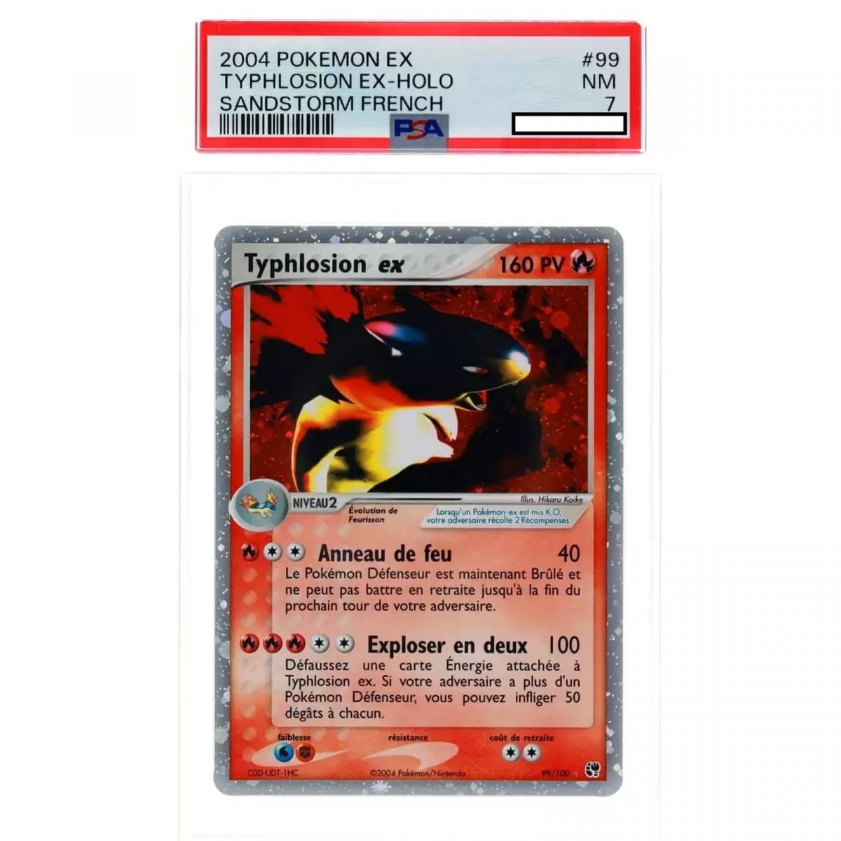 Item Pokémon - Carte Gradée - Typhlosion Ex 99/100 Tempete de Sable 2004 FR [PSA 7 - Near Mint]