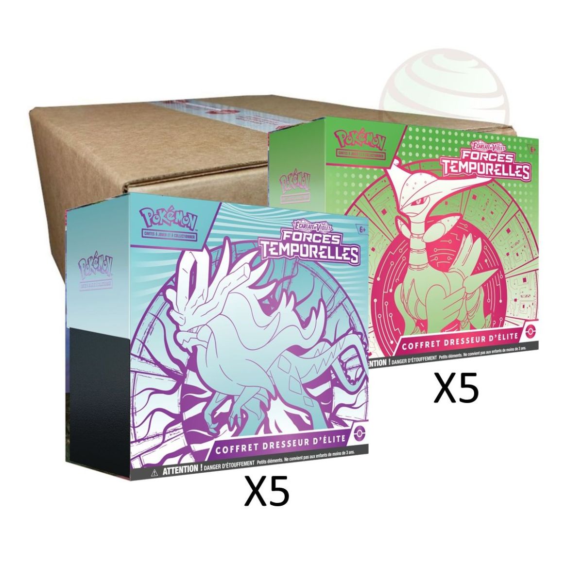 Pokémon - Carton de 10 Coffrets Dresseur d'Elite ETB - Ecarlate et Violet - Forces Temporelles [SV5][EV05] - FR