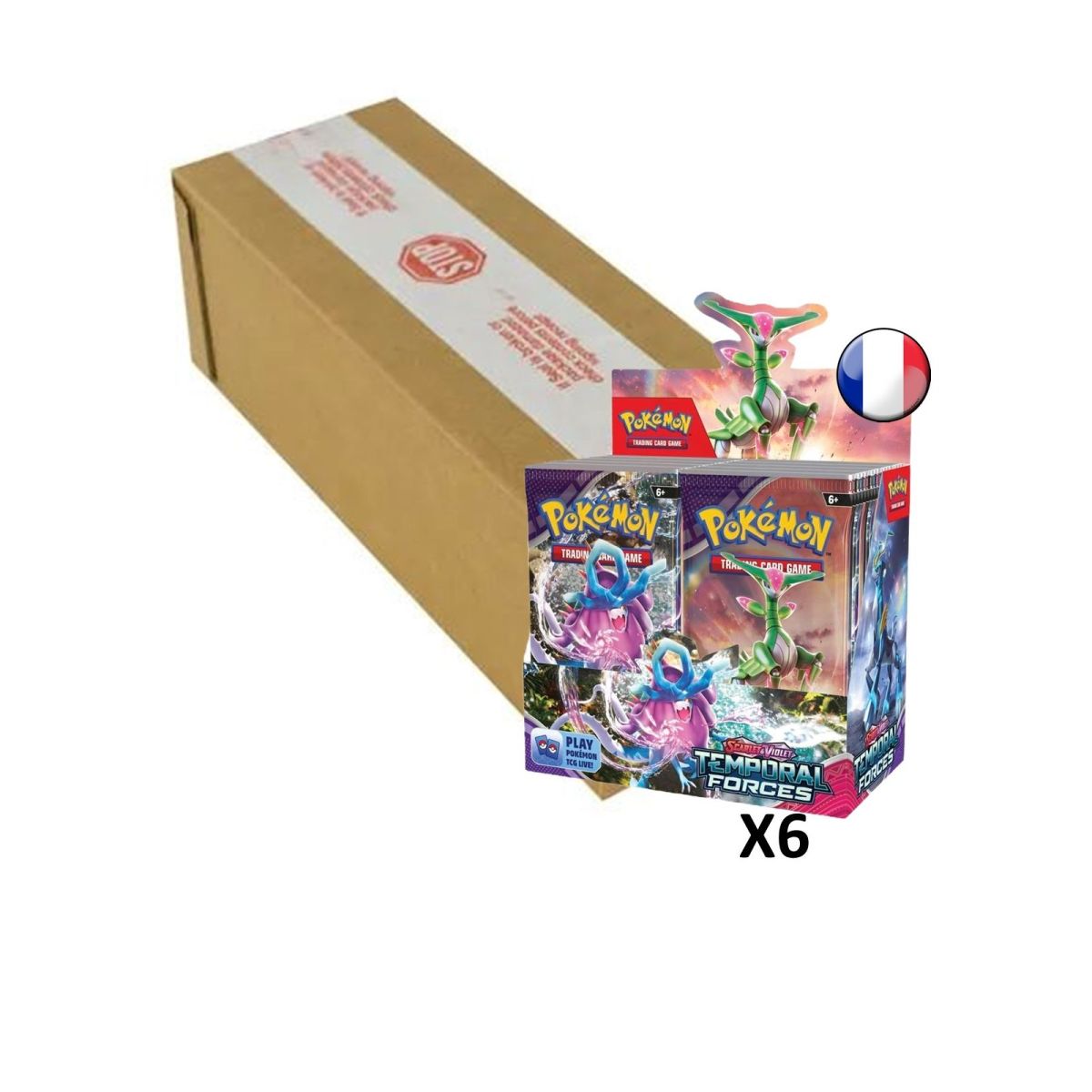 Pokémon - Case de 6 Boites de Boosters  - Ecarlate et Violet : Forces Temporelles [EV05] [SV5] - FR