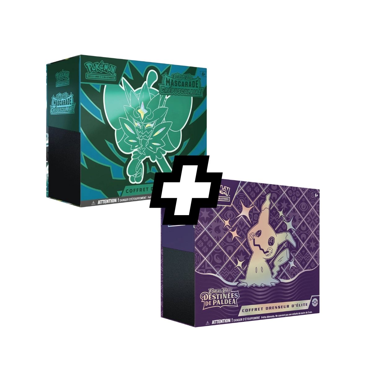 Pokémon - Coffret Dresseur d'Elite ETB - Ecarlate et Violet - Destinées de Paldea [SV04.5 - EV04.5] + Mascarade Crépusculaire [SV06 - EV06] - FR