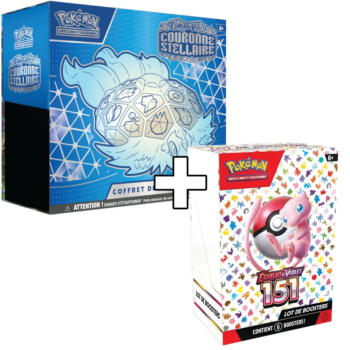 Pokémon - Pack - ETB Couronne Stellaire [EV07] + Bundle 6 Boosters 151 - FR