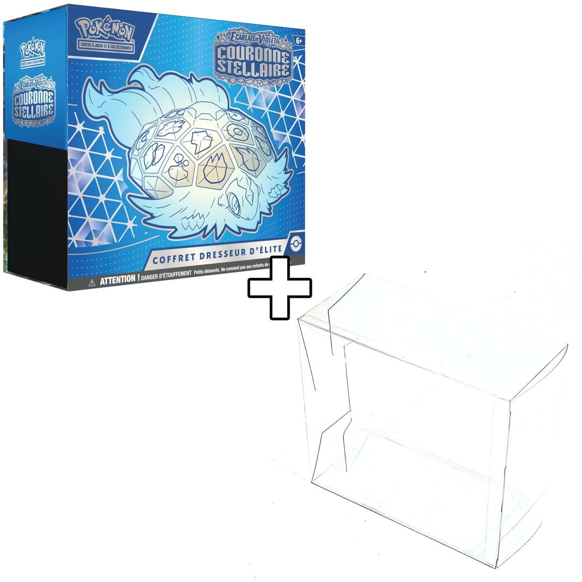 1 Protection ETB Semi-Rigide + Coffret Dresseur d'Elite Pokémon - Ecarlate et Violet - Couronne Stellaire [SV7][EV07] - FR