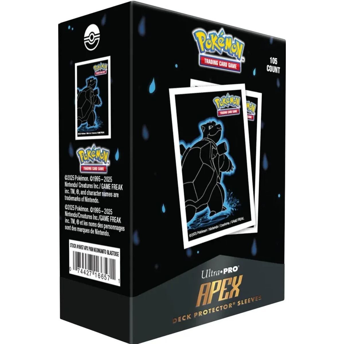 Protèges Cartes - Standard - Neon Apex Deck Protector : Tortank - Ultra Pro - Pokemon (105)