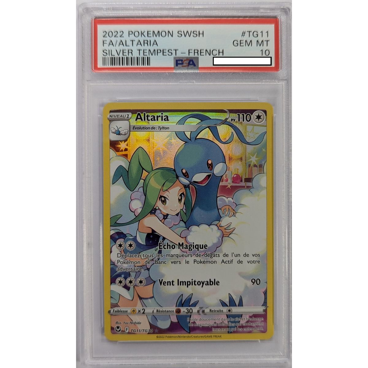 [PSA 10 - Gem Mint] - Carte Gradée - Altaria TG11/TG30 - Epee & Bouclier : Tempête Argentée - 2022 - Pokémon - Français