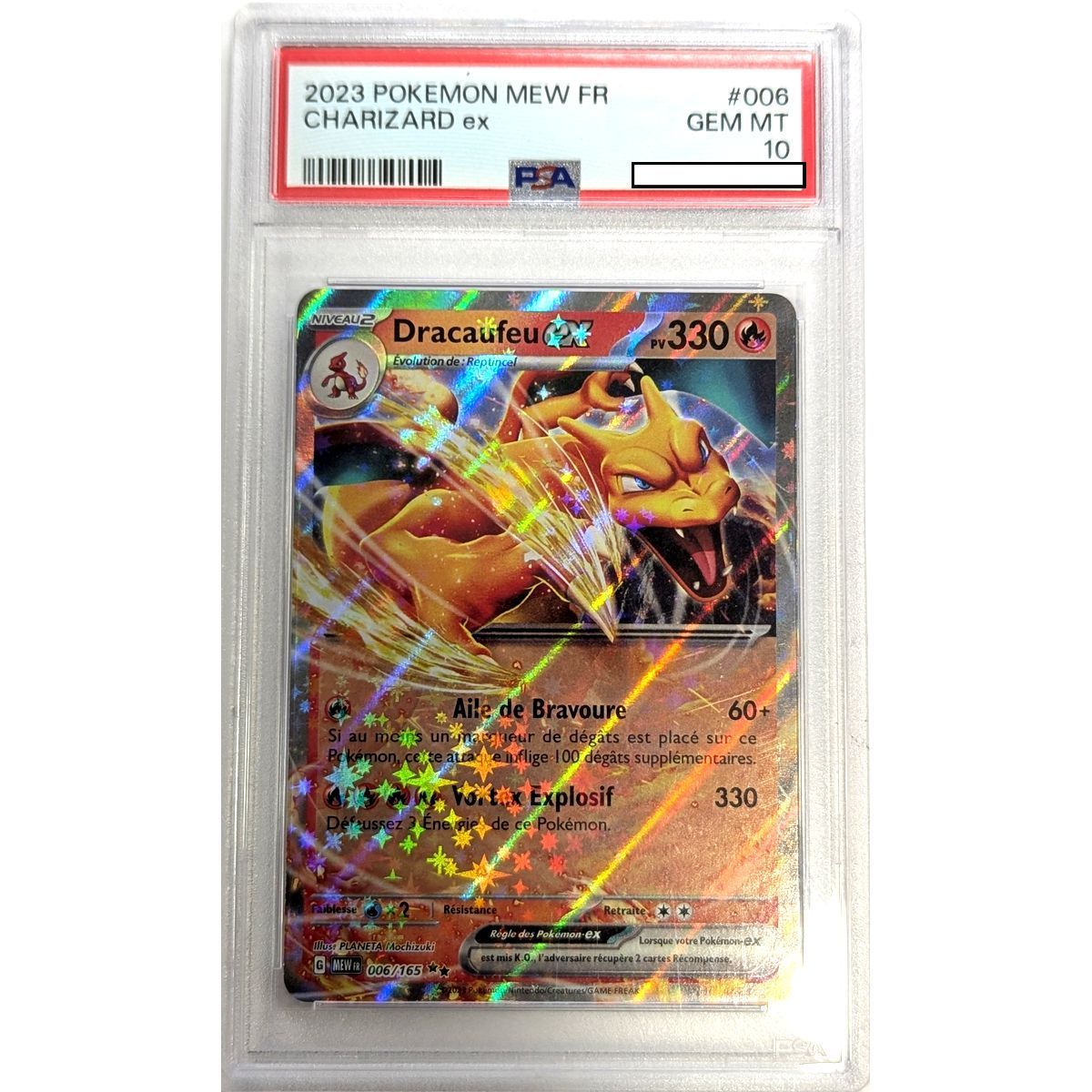[PSA 10 - Gem Mint] - Carte Gradée - Dracaufeu EX 006/165 - Ecarlate & Violet : Pokémon 151 - 2023 - Pokémon - Français
