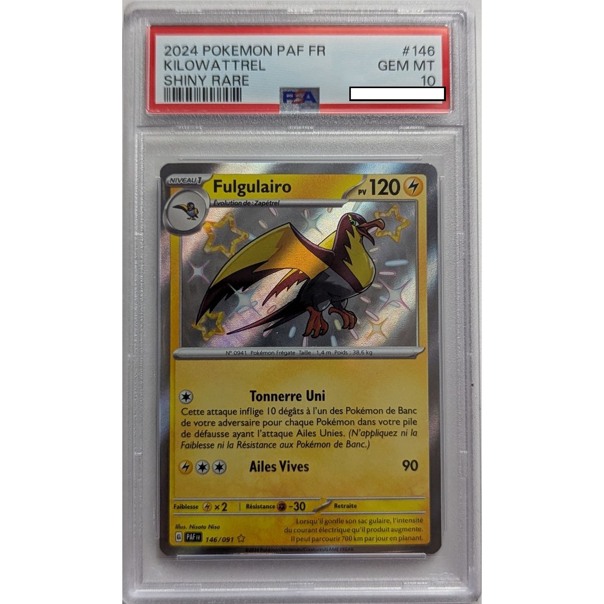 [PSA 10 - Gem Mint] - Carte Gradée - Fulgulairo 146/091 - Ecarlate & Violet : Destinées à Paldéa - 2024 - Pokémon - Français