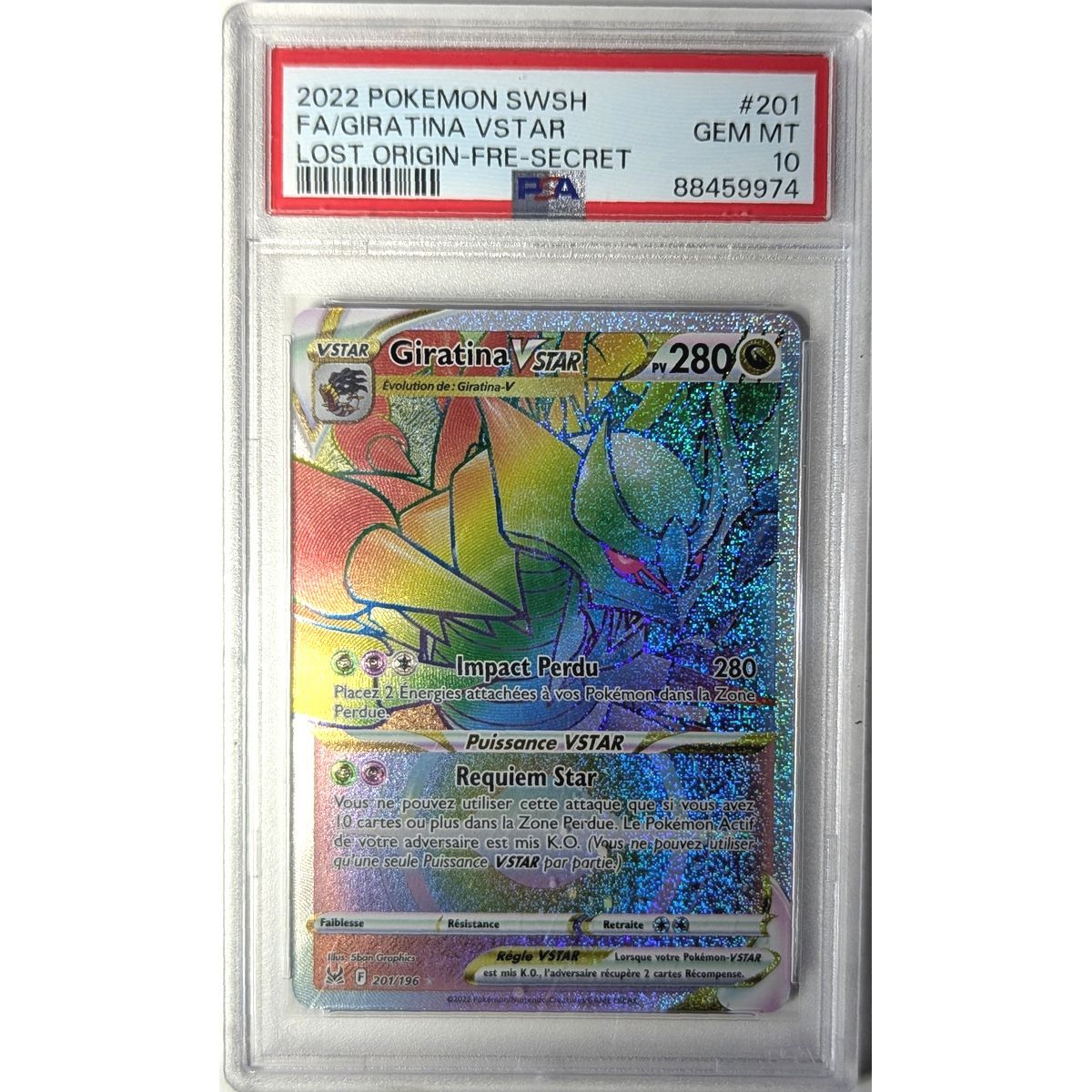 [PSA 10 - Gem Mint] - Carte Gradée - Giratina VSTAR 201/196 - Epee & Bouclier : Origine Perdue - 2022 - Pokémon - Français