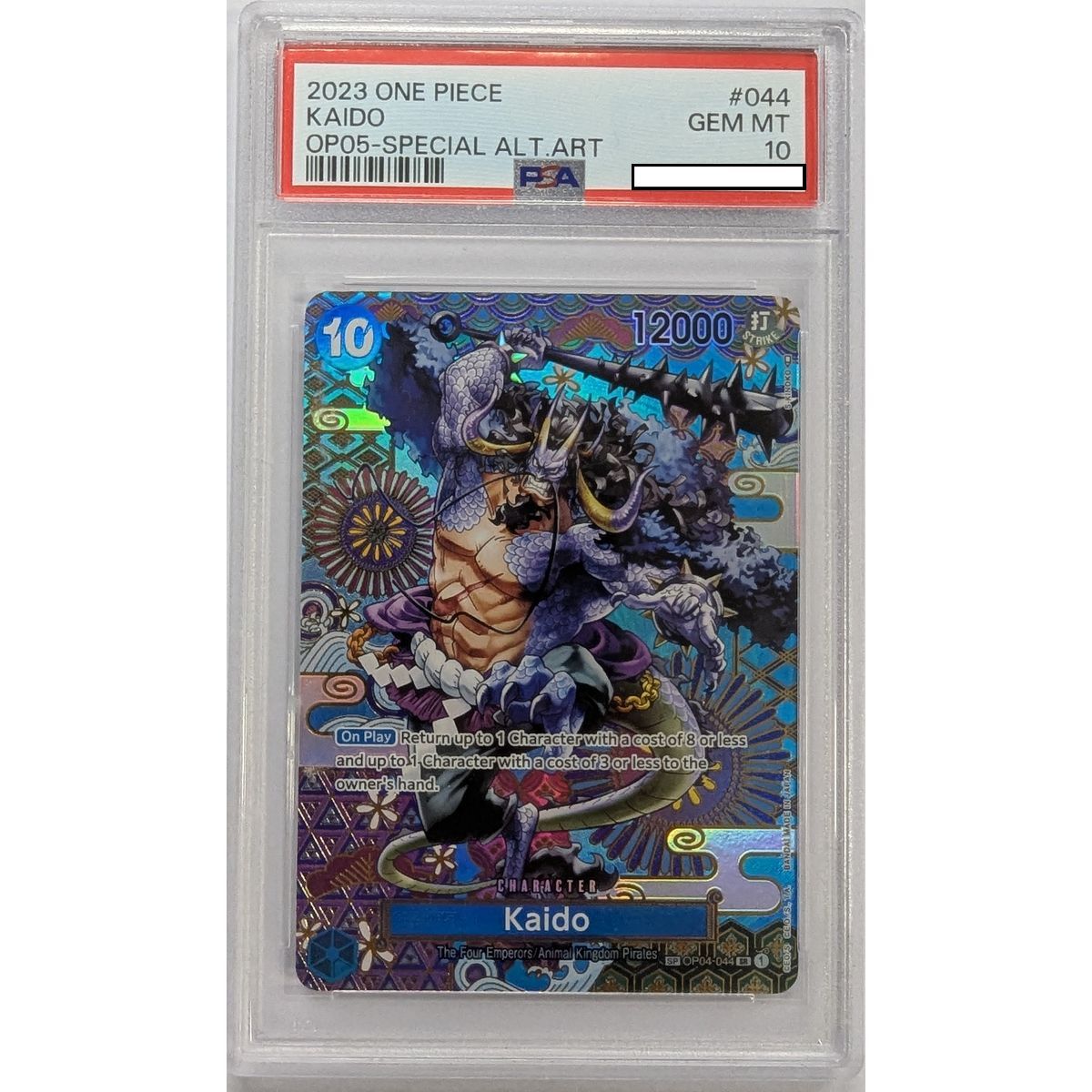 [PSA 10 - Gem Mint] - Carte Gradée - Kaido OP04-044 - OP05 Awakening of the New Era - 2023 - One Piece - Anglais