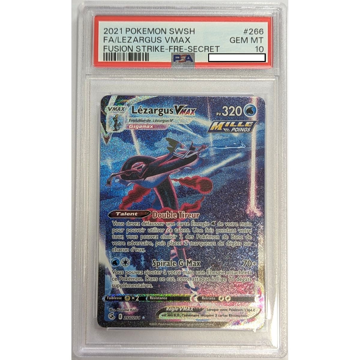 [PSA 10 - Gem Mint] - Carte Gradée - Lézargus VMAX 266/264 - Epee & Bouclier : Poing de Fusion - 2021 - Pokémon - Français