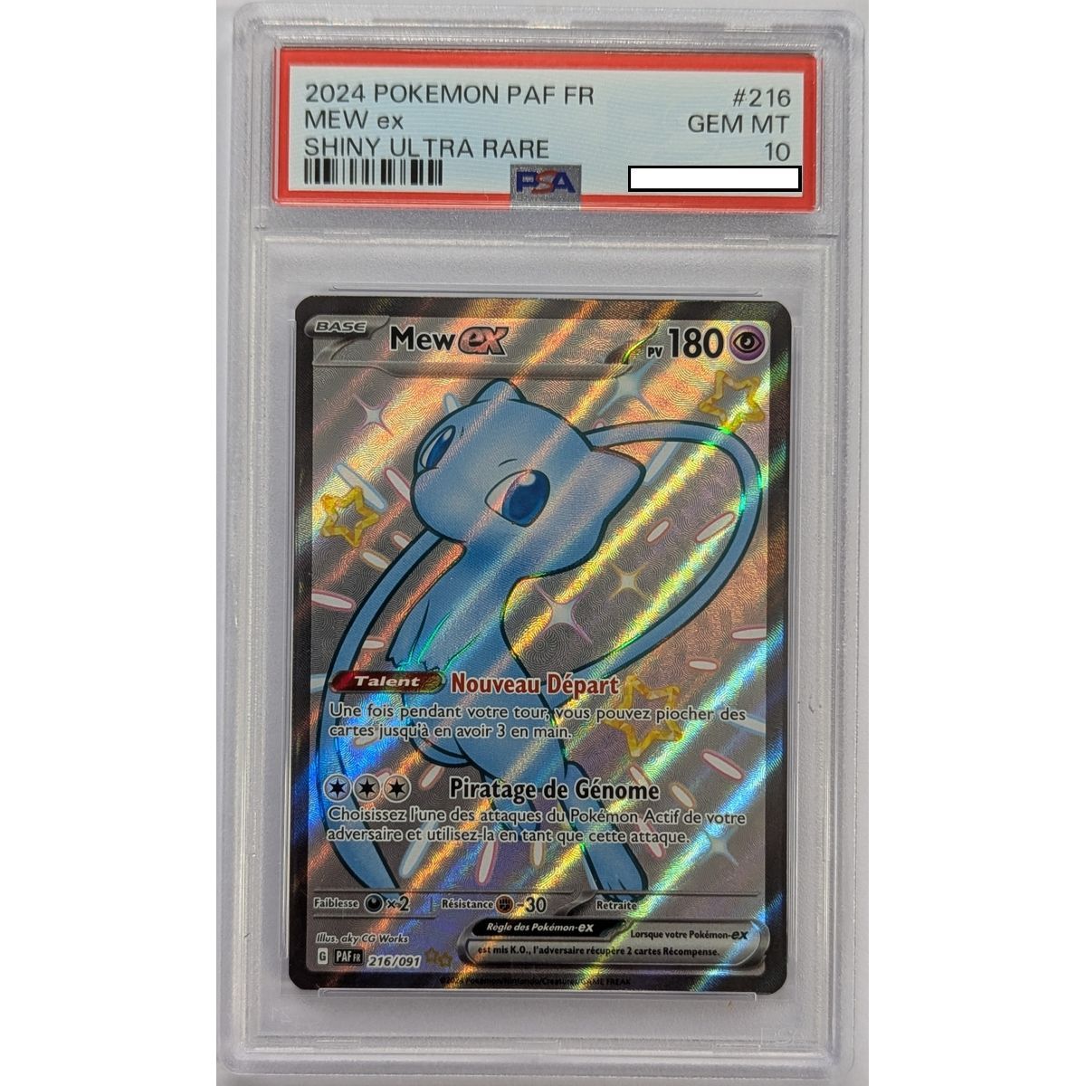 [PSA 10 - Gem Mint] - Carte Gradée - Mew ex 216/091 - Ecarlate & Violet : Destinées de Paldea - 2024 - Pokémon - Français