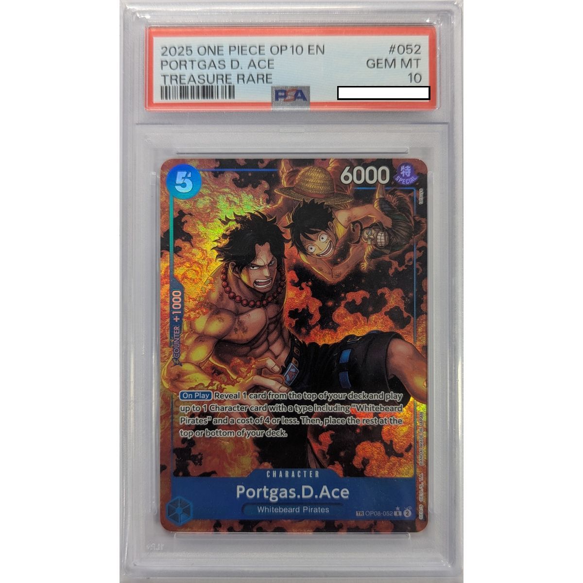 [PSA 10 - Gem Mint] - Carte Gradée - Portgas.D.Ace (Treasure Rare) - OP10 Royal Blood - 2025 - One Piece - Anglais