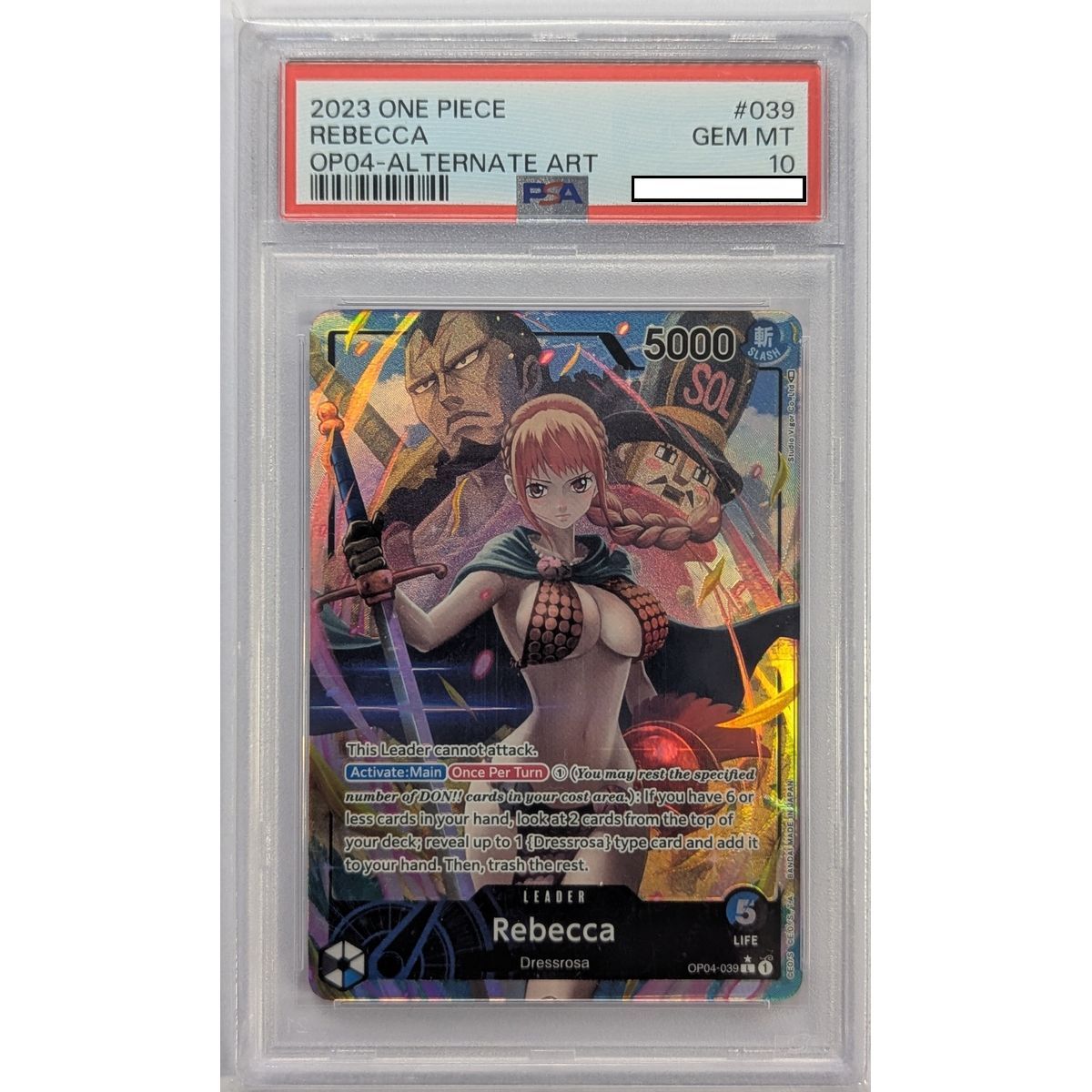 [PSA 10 - Gem Mint] - Carte Gradée - Rebecca OP04-039 - OP04 Kingdoms of Intrigue - 2023 - One Piece - Anglais