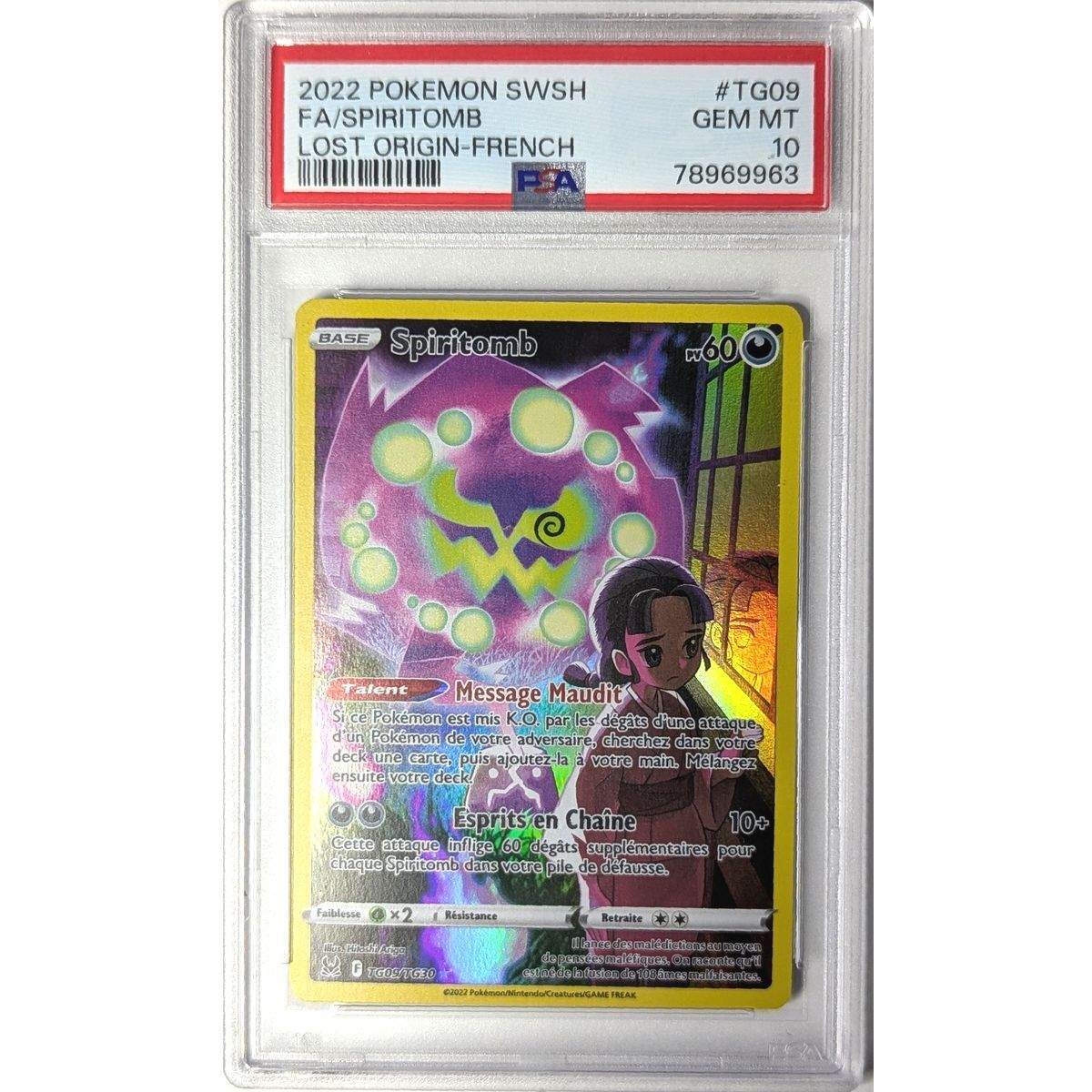 [PSA 10 - Gem Mint] - Carte Gradée - Spiritomb TG09/TG30 - Epee & Bouclier : Origine Perdue - 2022 - Pokémon - Français