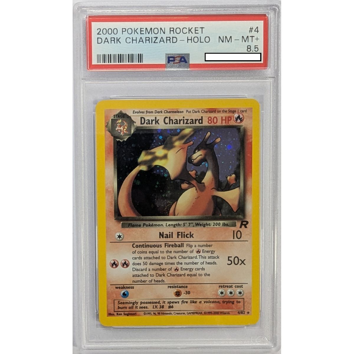 [PSA 8.5 - NM-MT+] - Carte Gradée - Dark Charizard 4/82 - Rocket - 2000 - Pokémon - Anglais