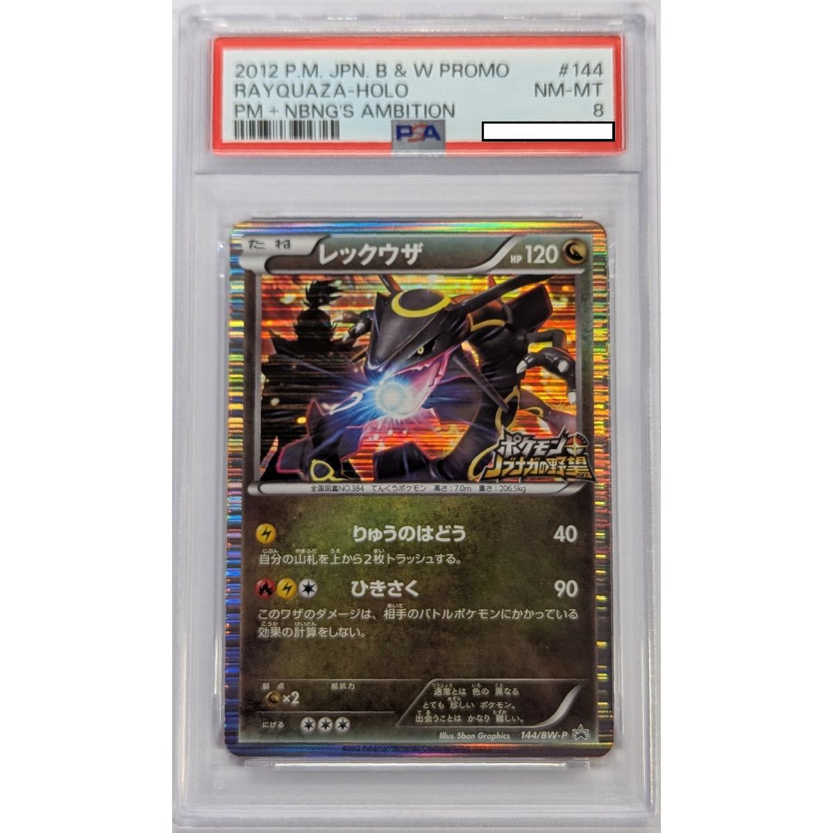 [PSA 8 - NM-MT] - Carte Gradée - Rayquaza 144/BW-P - Promo Nobunaga Ambition - 2012 - Pokémon - Japonais