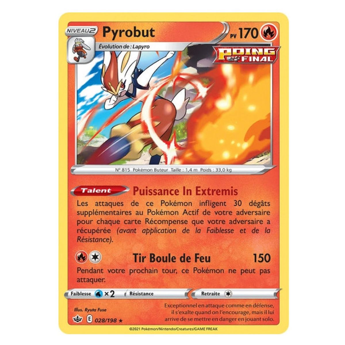 Item Pyrobut - Rare 28/198 - Epee et Bouclier 6 Regne de Glace