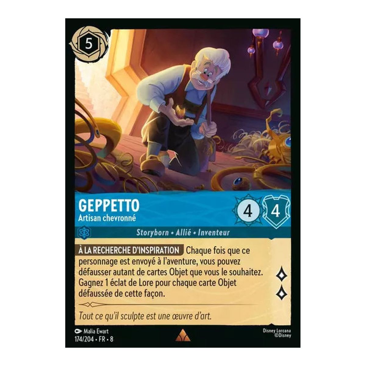 Geppetto, Artisan chevronné - 174/204 - ROJ - Le Règne de Jafar - Rare - Français