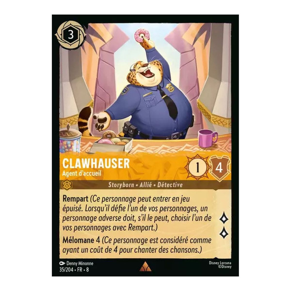 Clawhauser, Agent d'accueil - 35/204 - ROJ - Le Règne de Jafar - Rare - Français