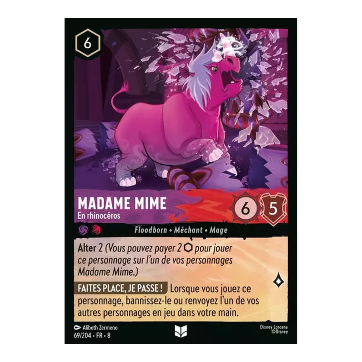 Madame Mime, En rhinocéros - 69/204 - ROJ - Le Règne de Jafar - Brillante - Premium - Français