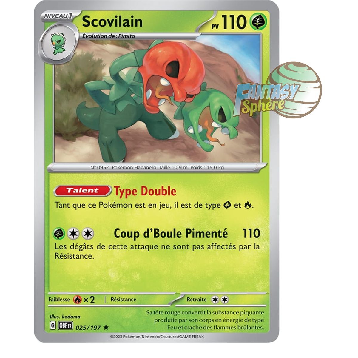 Scovilain - Holo Rare 25/197 - Ecarlate et Violet Flammes Obsidiennes