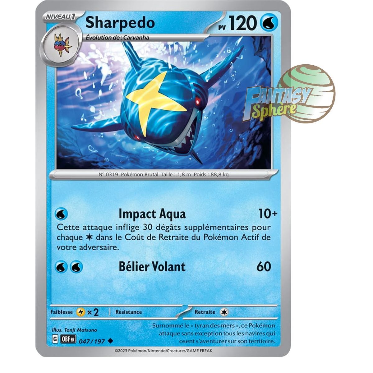 Sharpedo - Reverse 47/197 - Ecarlate et Violet Flammes Obsidiennes