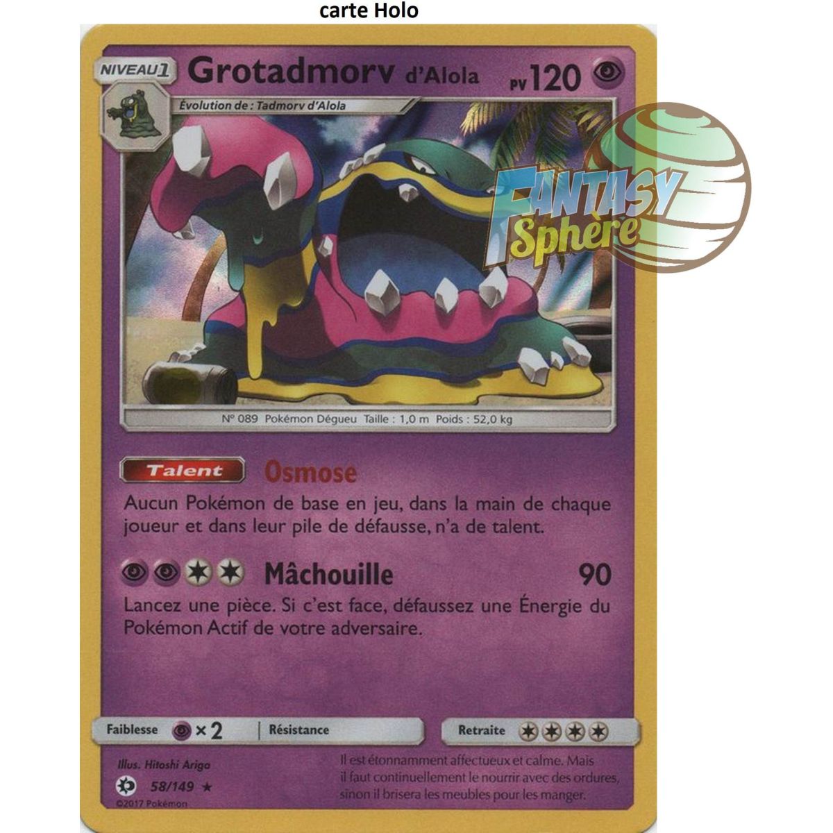 Grotadmorv d'Alola - Holo Rare 58/149 - Soleil et Lune 1