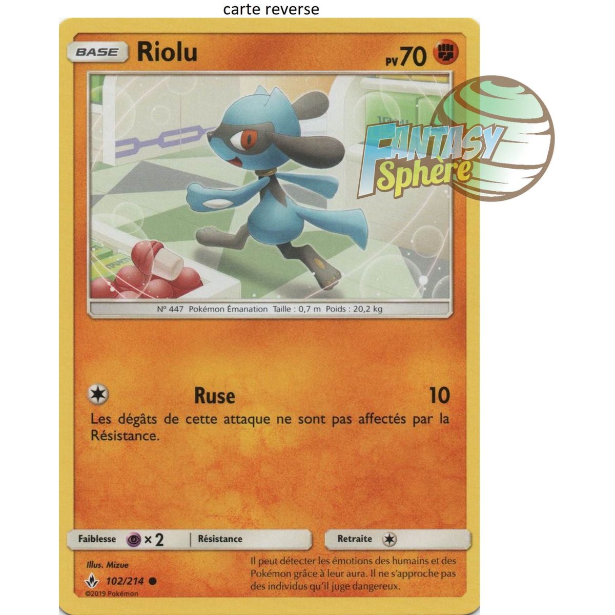 Item Riolu - Reverse 102/214 - Soleil et Lune 10 Alliance Infaillible