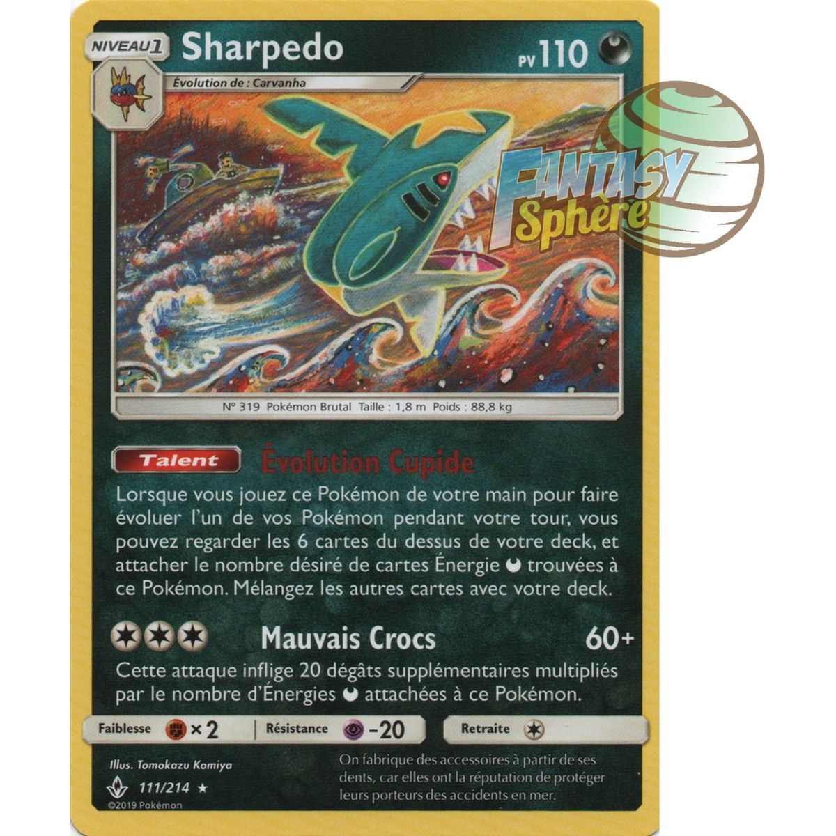 Item Sharpedo - Rare 111/214 - Soleil et Lune 10 Alliance Infaillible