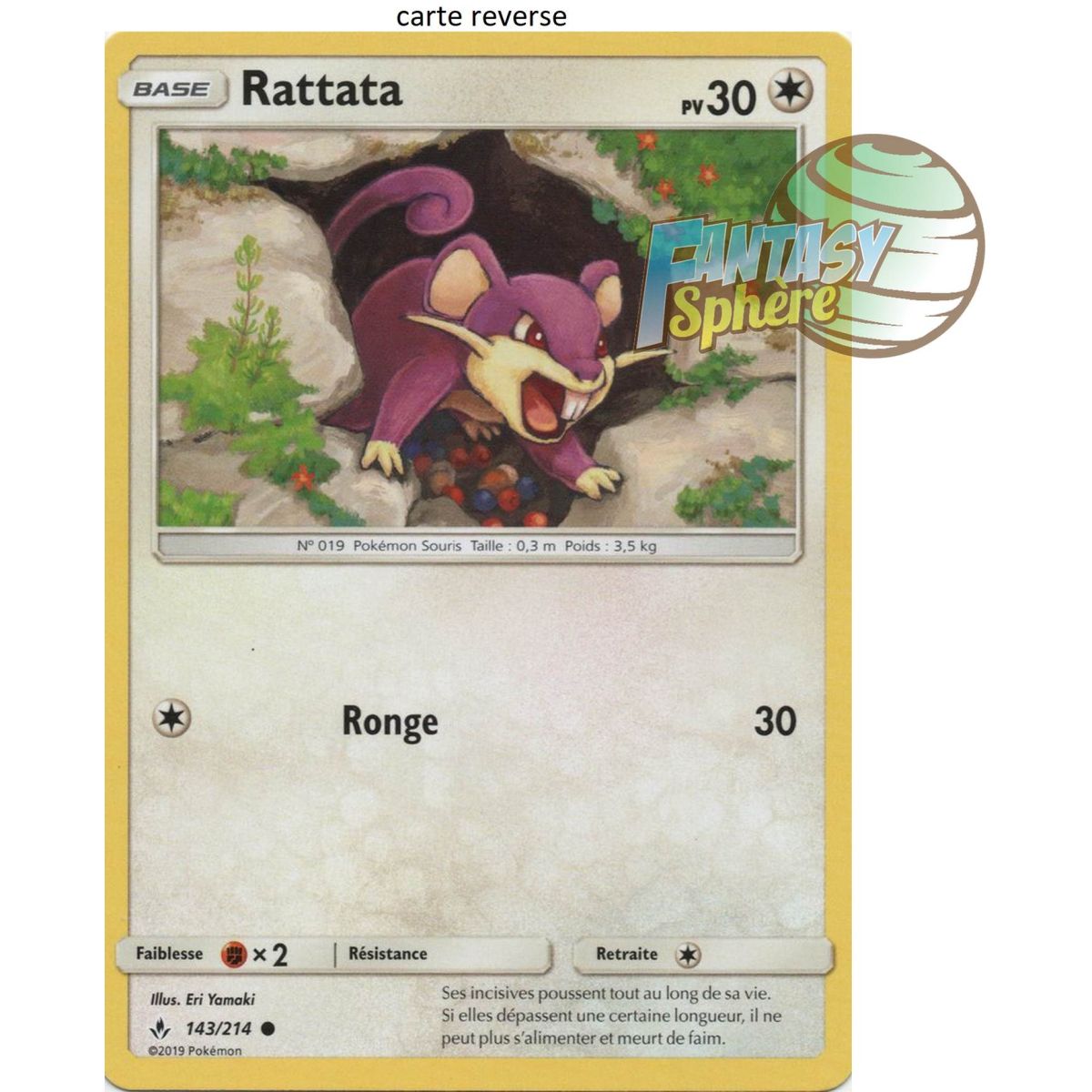 Rattata - Reverse 143/214 - Soleil et Lune 10 Alliance Infaillible