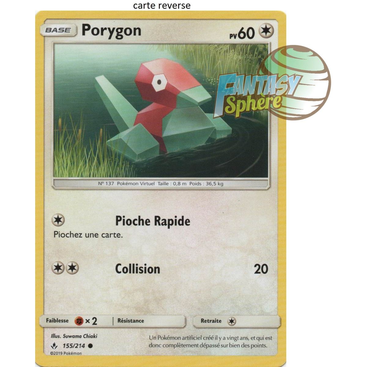 Porygon - Reverse 155/214 - Soleil et Lune 10 Alliance Infaillible