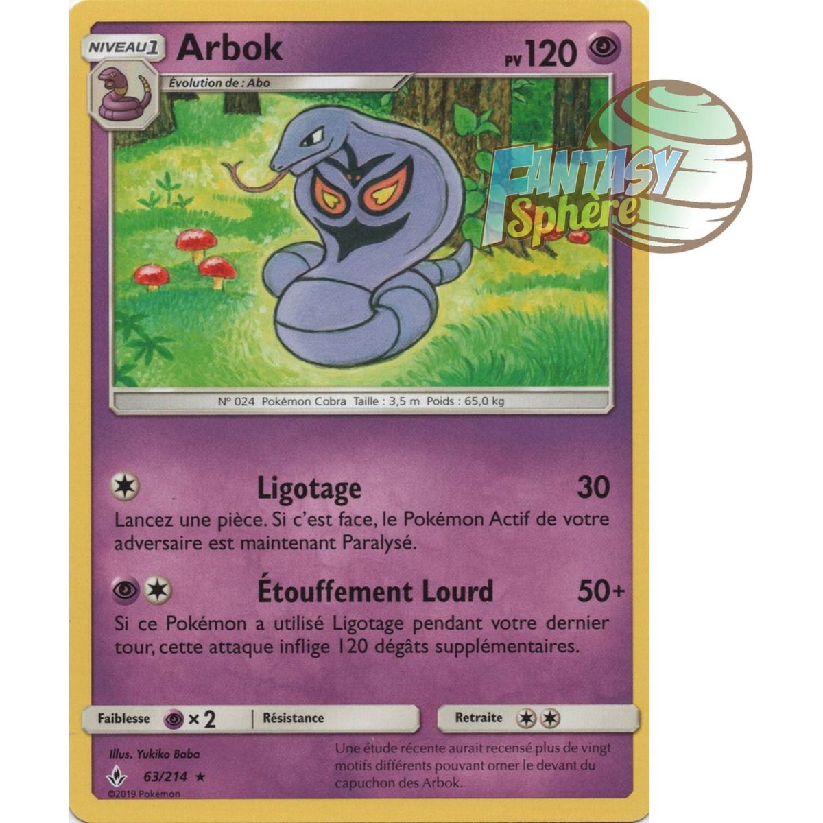 Item Arbok - Rare 63/214 - Soleil et Lune 10 Alliance Infaillible